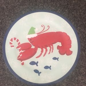 5 BRAND  NEW CHRISTMAS LOBSTER MELAMINE D PLATES